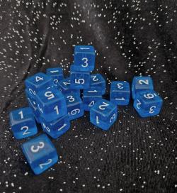 18d6 Transparent Series: Blue - Numbers: White