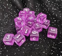 18d6 Transparent Series: Purple - Numbers: White