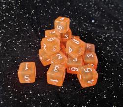 18d6 Transparent Series: Orange - Numbers: White