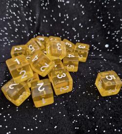 18d6 Transparent Series: Yellow - Numbers: White