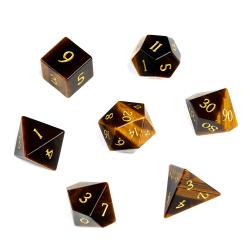 Yellow Tiger Eye Dice Set